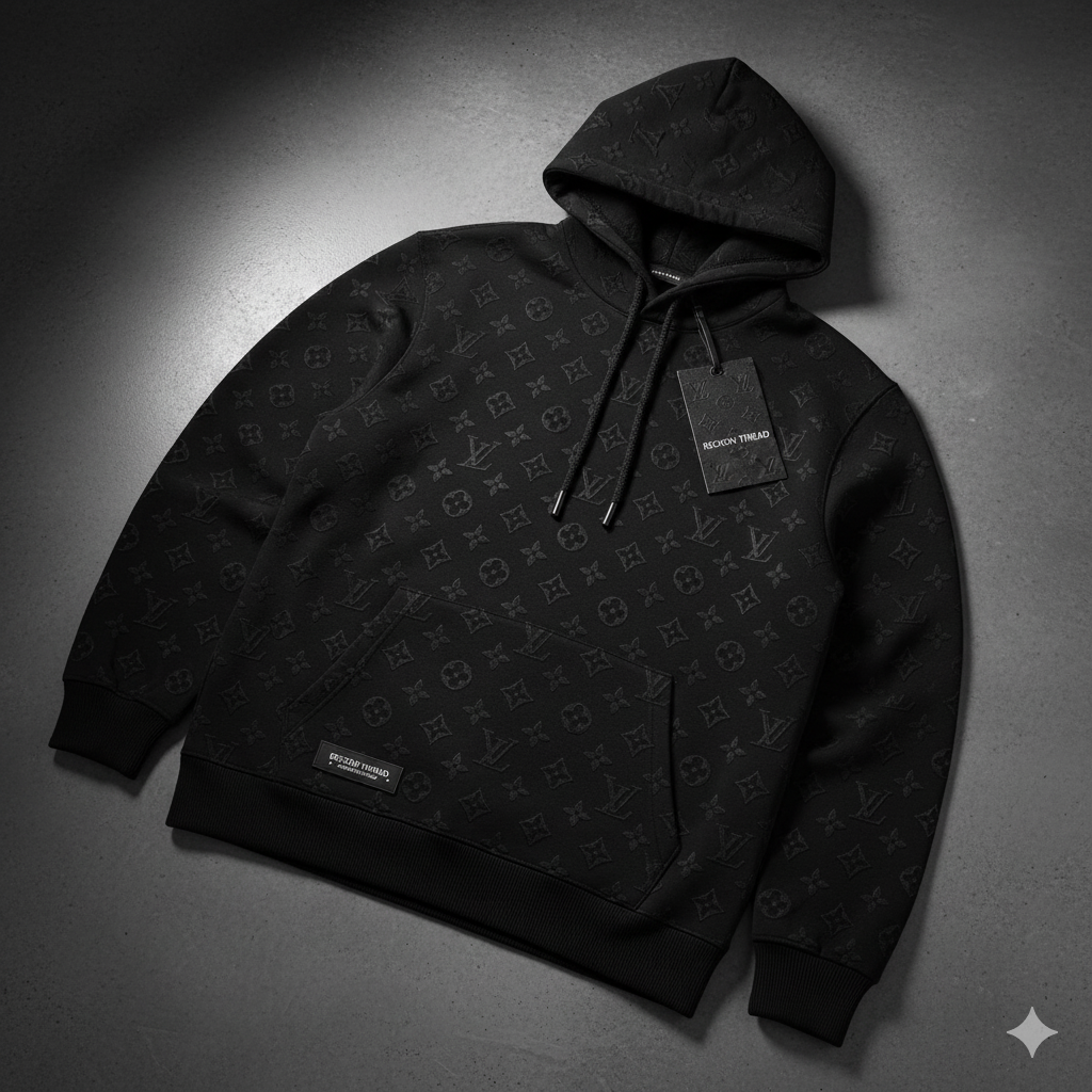 Noir Monogram Luxury Hoodie